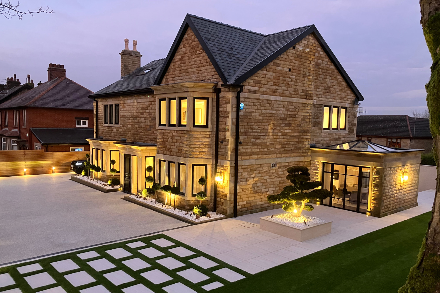Beautiful landscape design and garden around a Lancashire home
